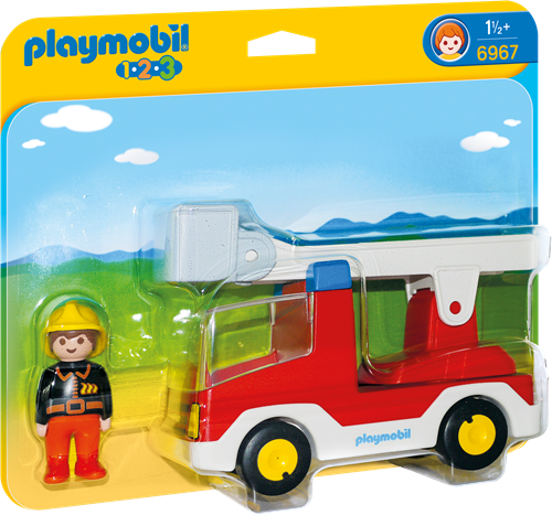Playmobil 1.2.3 - Brandweerwagen met ladder  6967