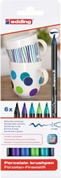 Porseleinstiften koele kleuren set van 6 st.