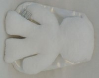 Harlekijn Snuggle Bunny wit met witte oren. 26 cm