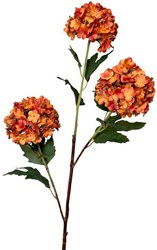 Roberts Collection kunstbloem sneeuwbal oranje 90cm decoratie bloem