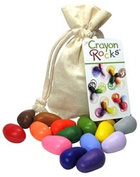 Crayon Rocks waskrijtjes set - 16 kleuren in katoenen zakje ergonomisch