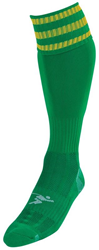Precision voetbalsokken junior groen/goud - 3 Stripe Pro sokken