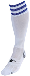 Precision voetbalsokken junior 3 Stripe Pro wit/royal - sportkousen