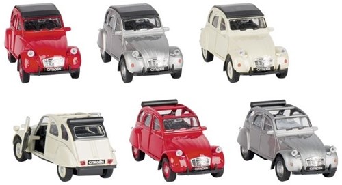Goki Citroën 2CV speelgoedauto met terugtrekmotor - metaal - schaal 1:34-39-2
