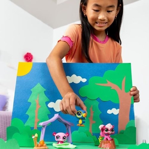Bandai speelset Littlest Pet Shop Camping avontuur dierenfiguren en accessoires-3
