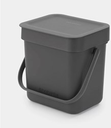 Brabantia afvalbakje keuken Sort & Go 3L grijs compact afvalscheiden