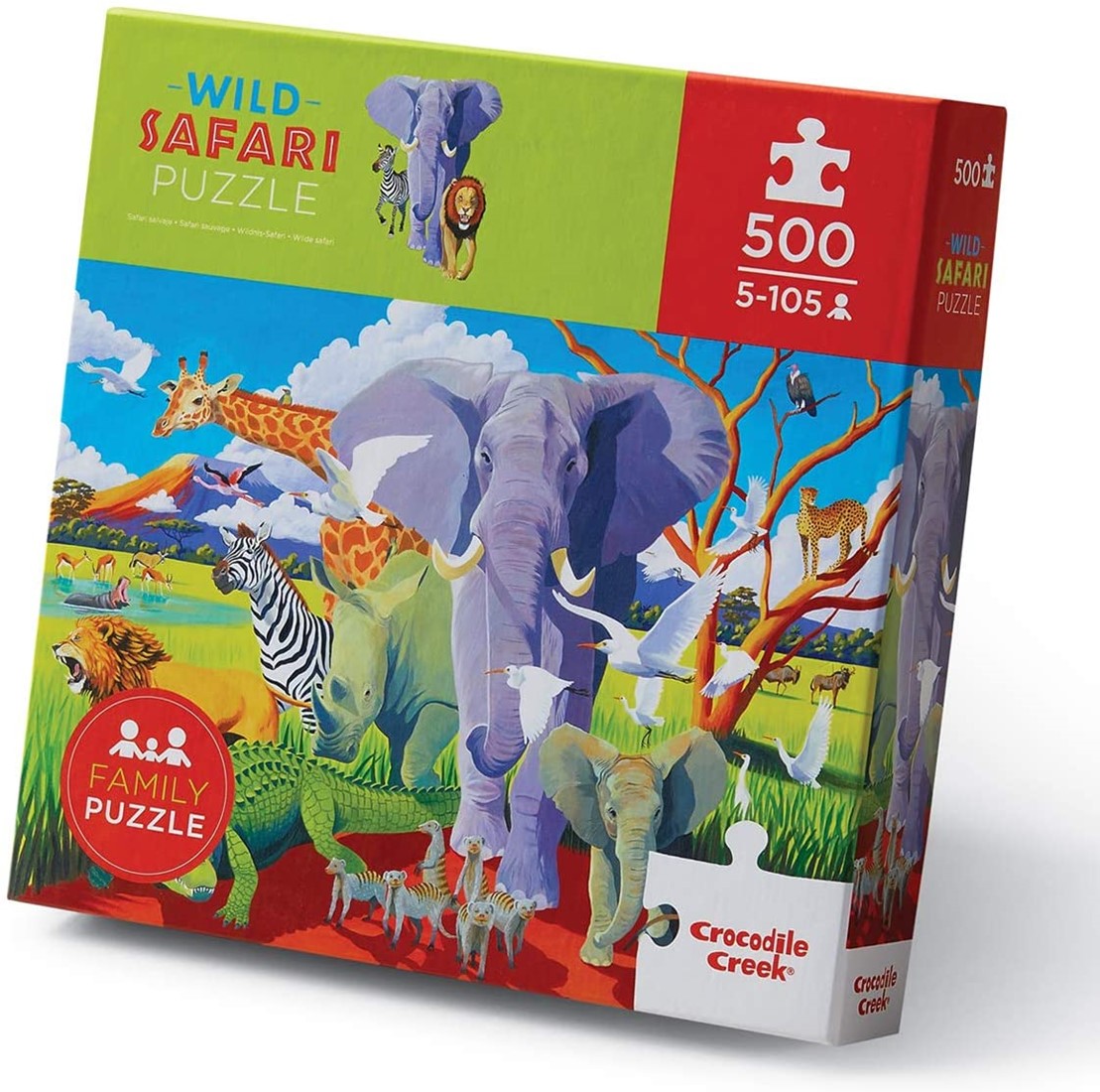 Crocodile Creek 500 Pcs Boxed Wild Safari Bij Planet Happy