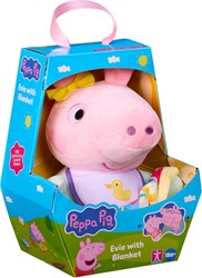 Chillfactor Peppa Pig knuffel Evie met deken - pluche speelgoed