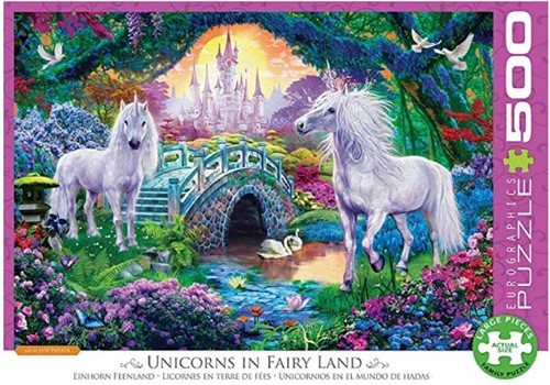 Eurographics puzzel Unicorns in Fairy Land - 500 XL stukjes
