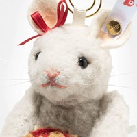 Steiff muis kerst ornament lichtgrijs wol pluche limited edition-3