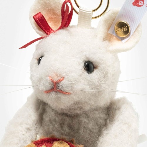 Steiff muis kerst ornament lichtgrijs wol pluche limited edition-3