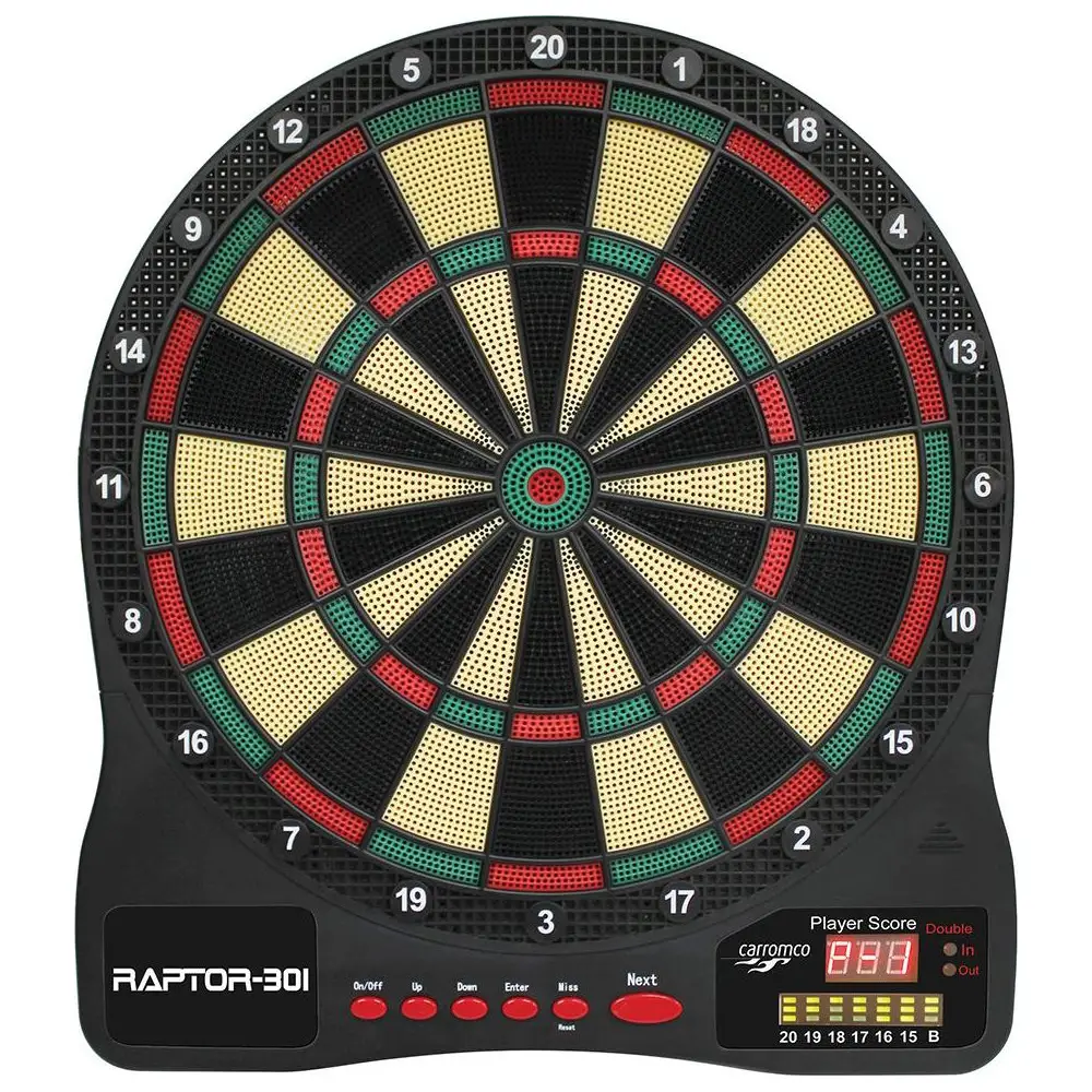 Carromco elektronisch dartbord Raptor-301 met 32 spellen en softdarts
