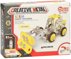Lobbes bouwpakket speelgoed metalen bulldozer constructie set kinderen