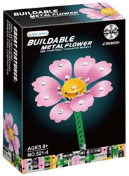 Lobbes metalen bouwset bloem roze - creatief constructiespeelgoed