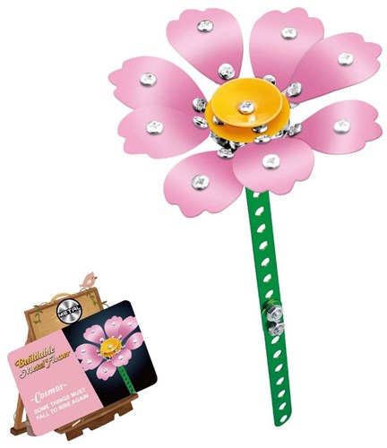 Lobbes metalen bouwset bloem roze - creatief constructiespeelgoed-2