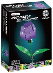 Lobbes bouwset metalen tulp paars - creatief constructiespeelgoed