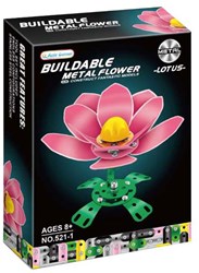 Lobbes metalen constructieset speelgoed roze klaproos bloem