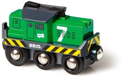 Brio locomotief goederentrein op batterijen met koplampen - 33214