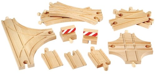Brio Treinrails uitbreidingsset voor experts 11-delig - houten speelgoed