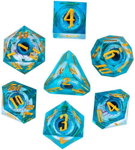 HOT Games dobbelstenen set blauw oog liquid D&D rollenspel