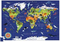 Crocodile Creek wereldpuzzel 200 stukjes met dieren en poster-2