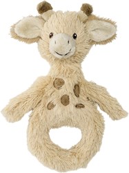 Happy Horse rammelaar giraf Gus pluche baby speelgoed beige 18 cm