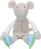 Happy Horse knuffel muis Mats 24 cm - grijs - zachte pluche speelgoedmuis