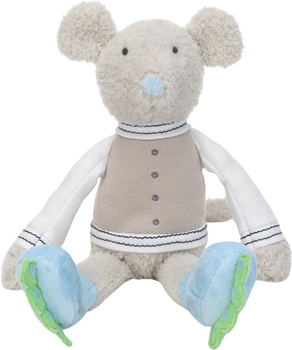 Happy Horse knuffel muis Mats 24 cm - grijs - zachte pluche speelgoedmuis
