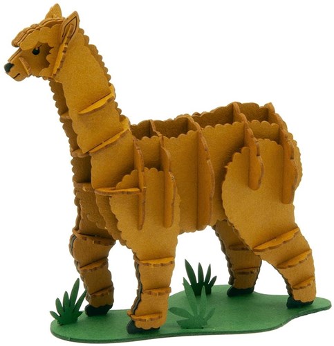 Fridolin 3D papermodel alpaca - knutselpakket papiermodel