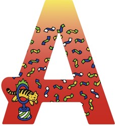 Heimess houten letter A speelgoed decoratie set van 6