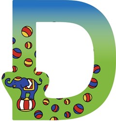 Heimess houten letter D speelgoed decoratie set van 6