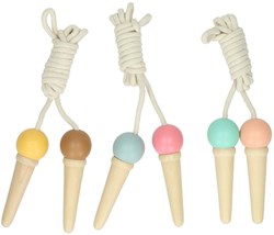 Lobbes houten springtouw ijsjes 200cm kleurrijk speelgoed