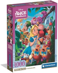 Clementoni puzzel 1000 stukjes Disney Alice in Wonderland compact box