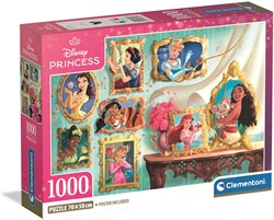 Clementoni puzzel Disney Princess 1000 stukjes compact box puzzel