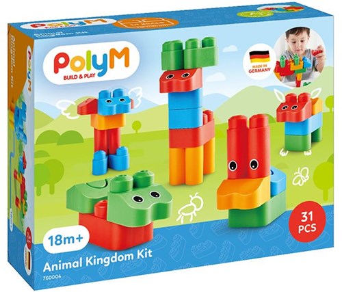 PolyM bouwblokken Animal Kingdom Kit - kleurrijke dieren bouwset-2