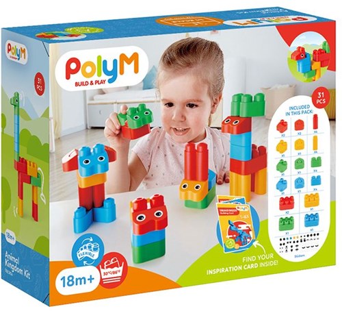 PolyM bouwblokken Animal Kingdom Kit - kleurrijke dieren bouwset-3