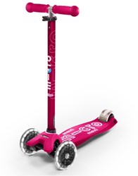 Micro kinderstep Maxi Deluxe LED roze - verstelbaar stuur en LED wielen