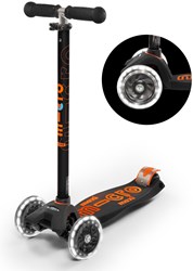 Micro step Maxi Deluxe LED - Zwart - Kinderstep met LED wielen