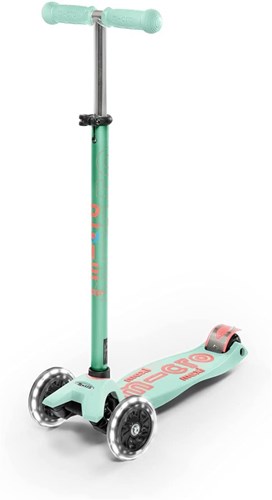 Micro step Maxi Deluxe LED Mint - Kinderstep met LED wielen en verstelbaar stuur