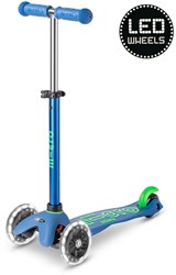 Micro kinderstep Mini Micro Deluxe LED blauw-groen verstelbaar stuur