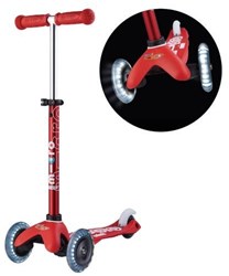 Micro kinderstep Mini Micro Deluxe LED rood - step met LED wielen