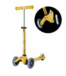 Micro Kinderstep Mini Deluxe LED Geel - Verstelbaar en Duurzaam