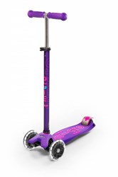 Micro kinderstep Maxi Deluxe LED paars - verstelbaar stuur en LED wielen