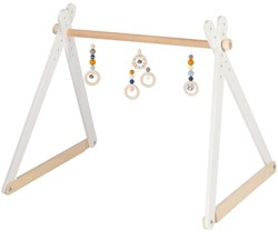 Heimess houten baby gym oranje-blauw verstelbaar 61x57x55cm