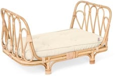 Rotan Set: poppenbedje met wit matrasje