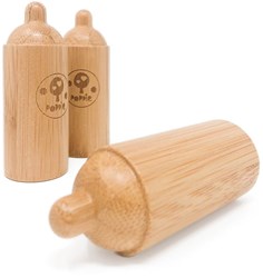 Poppie Toys bamboe babyflesje poppen 8 cm duurzaam speelgoed