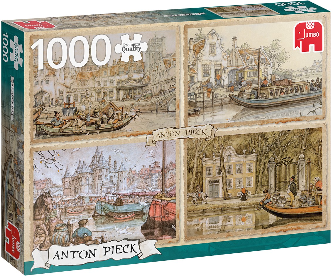 lavendel Overgang Papa Jumbo puzzel Anton Pieck Canal Boats - 1000 stukje