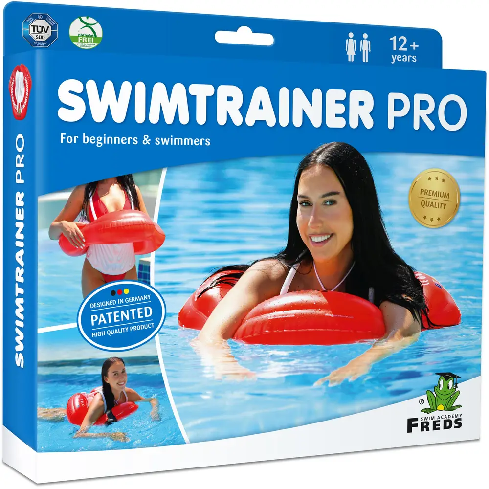 Freds Swim Academy zwemtrainer PRO rood voor volwassenen en tieners 12-99 jaar