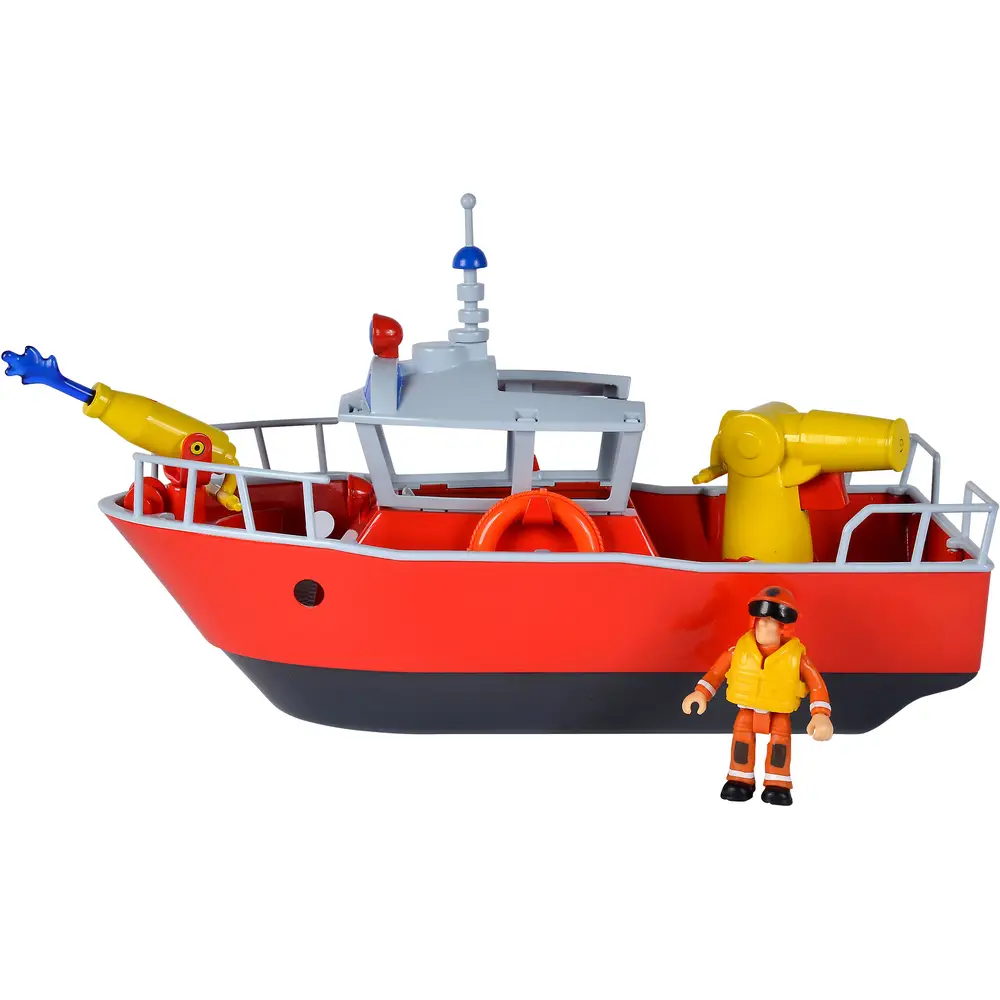 Simba Brandweerman Sam Titan brandweerboot met waterkanonnen 32 cm