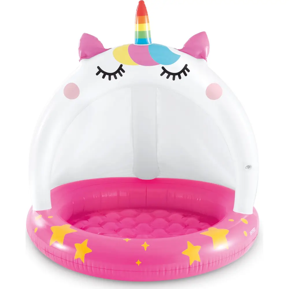 Intex kinderzwembad Caticorn met overkapping - roze - 102x102 cm